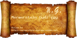 Mermerstein György névjegykártya